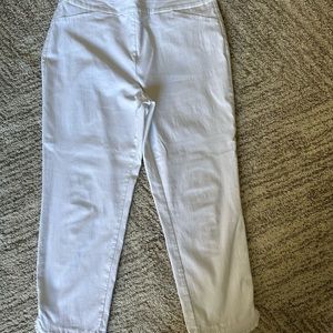 Charter Club Women's stretch Tummy Control Cropped Pants White Size 14